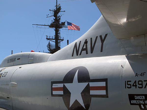 USS Midway Museum jet on deck.